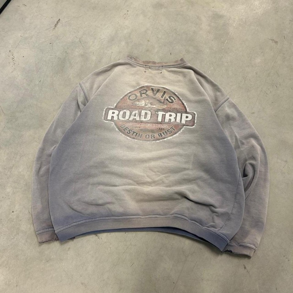 Vintage Orvis Super Faded Distressed grey Crewneck